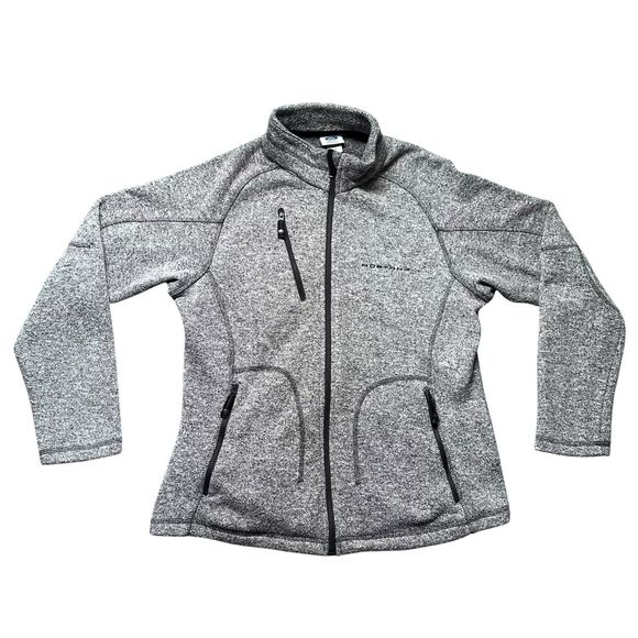 Ford Mustang Jacket Women L Gray Full Zip Fleece Embroidered Logo - Picture 1 of 13